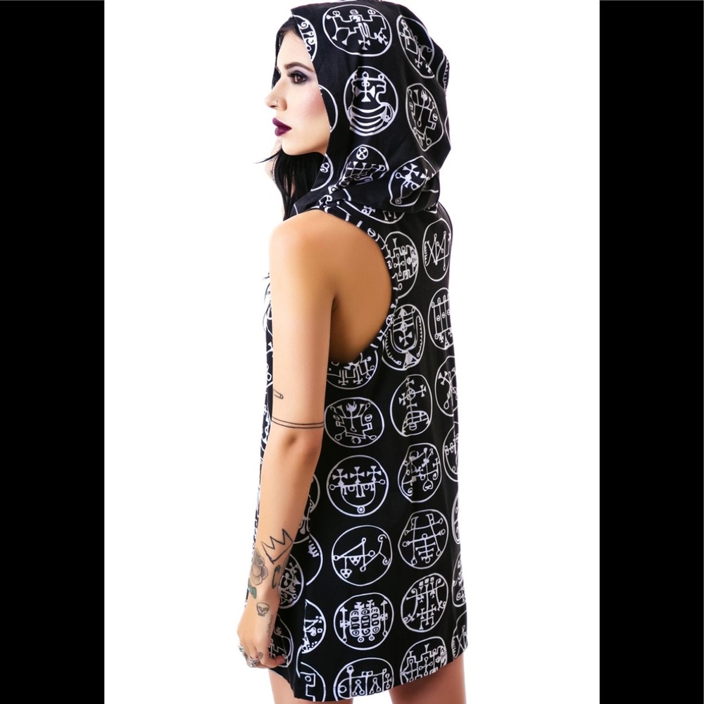NWOT Kill Star Goetia sigil hooded tank dress L